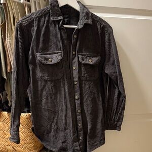 Billabong Black Corduroy Button Down Shirt